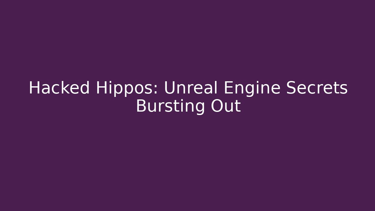 Hacked Hippos: Unreal Engine Secrets Bursting Out