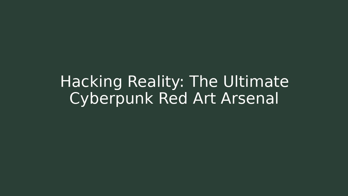 Hacking Reality: The Ultimate Cyberpunk Red Art Arsenal