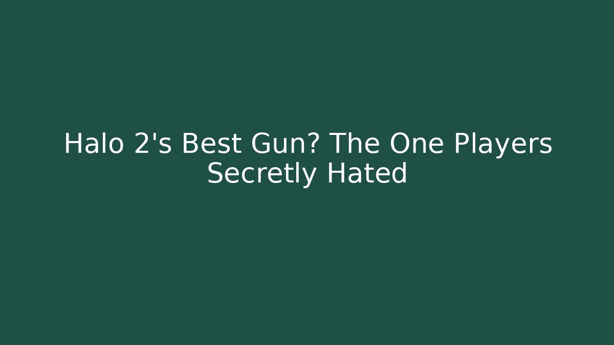 Halo 2's Best Gun? The One Players Secretly Hated