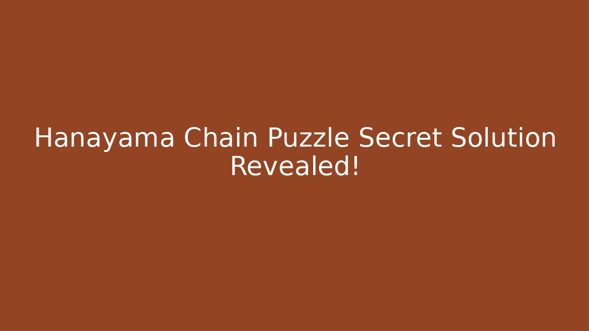 Hanayama Chain Puzzle Secret Solution Revealed!