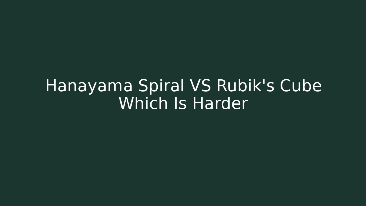 Hanayama Spiral VS Rubik's Cube Which Is Harder