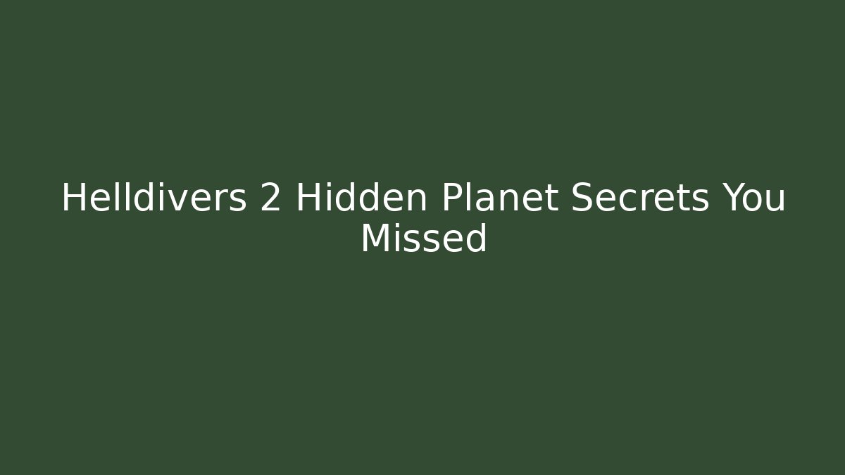 Helldivers 2 Hidden Planet Secrets You Missed - Método de Aprovação