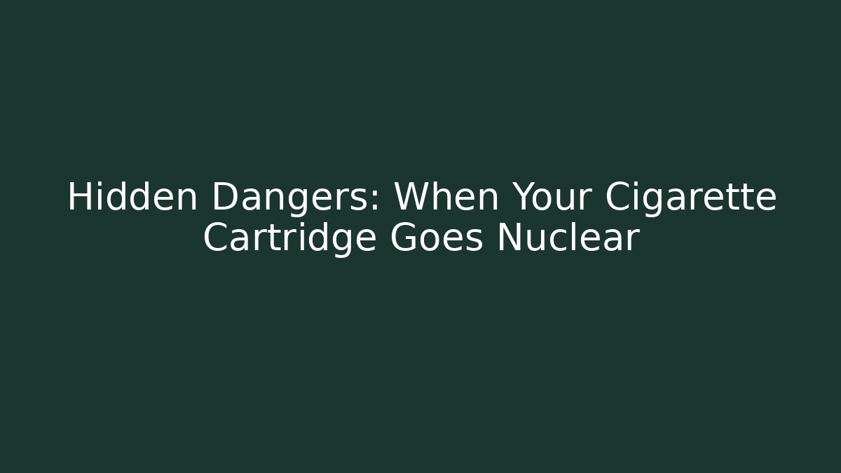 Hidden Dangers: When Your Cigarette Cartridge Goes Nuclear