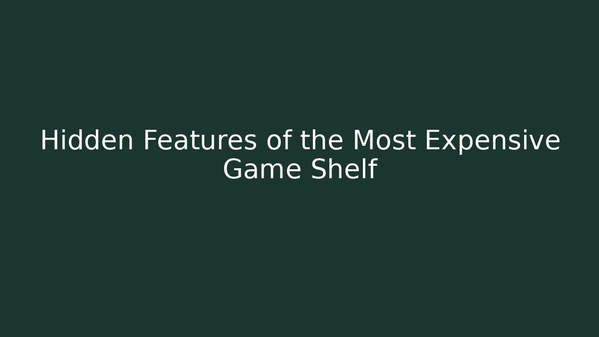 Hidden Features of the Most Expensive Game Shelf
