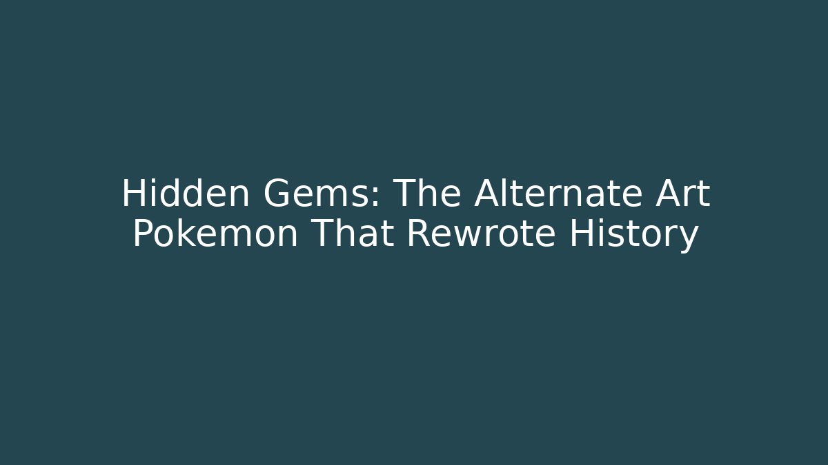 Hidden Gems: The Alternate Art Pokemon That Rewrote History