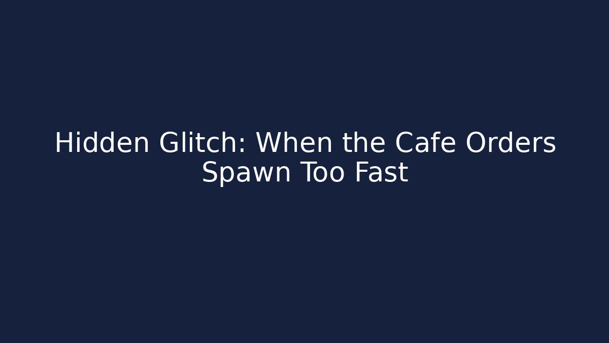 Hidden Glitch: When the Cafe Orders Spawn Too Fast - Método de Aprovação