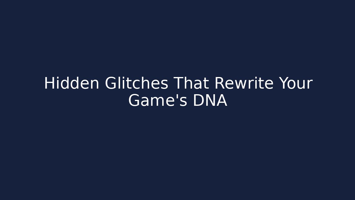 Hidden Glitches That Rewrite Your Game's DNA