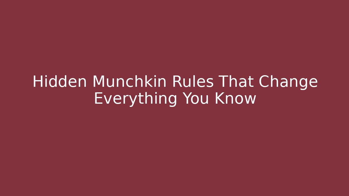 munchkin game rules