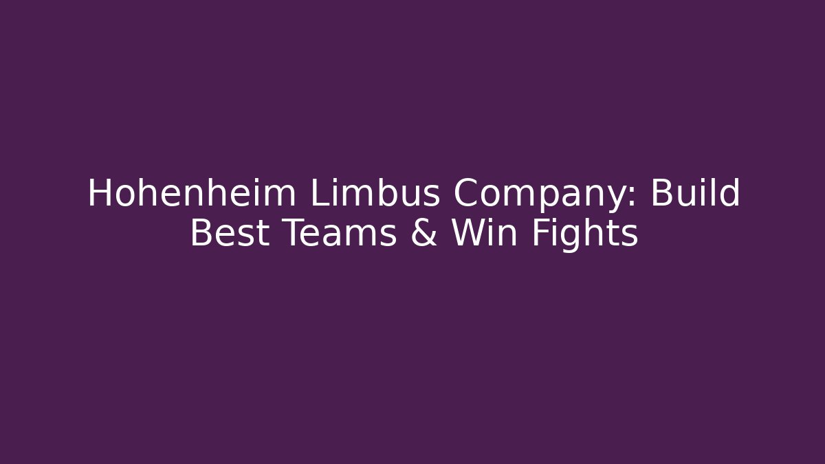 Hohenheim Limbus Company: Build Best Teams & Win Fights