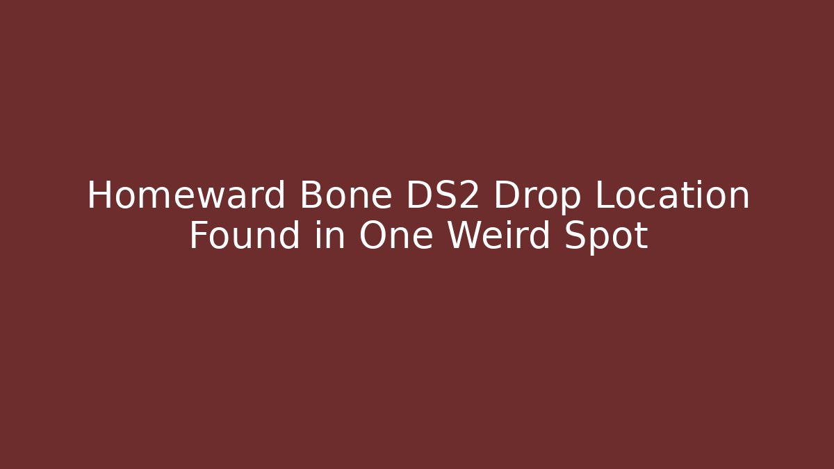 Homeward Bone DS2 Drop Location Found in One Weird Spot