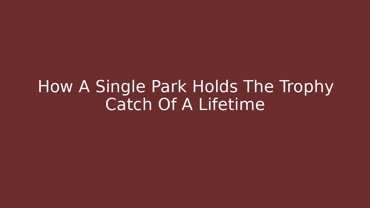 How A Single Park Holds The Trophy Catch Of A Lifetime