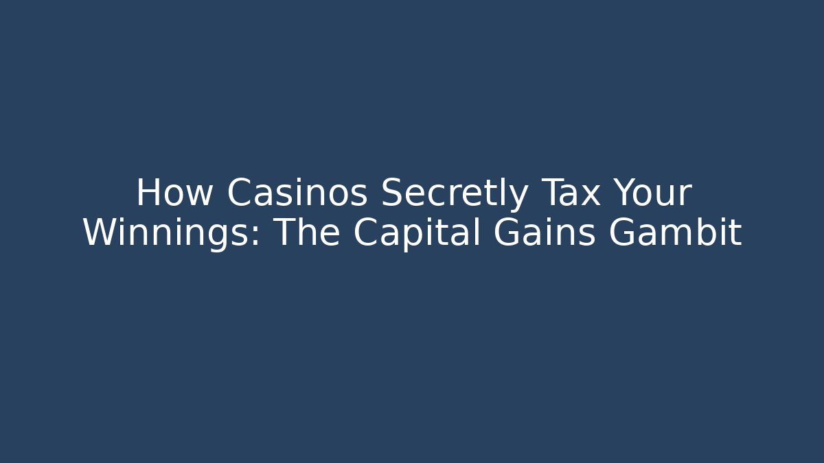How Casinos Secretly Tax Your Winnings: The Capital Gains Gambit