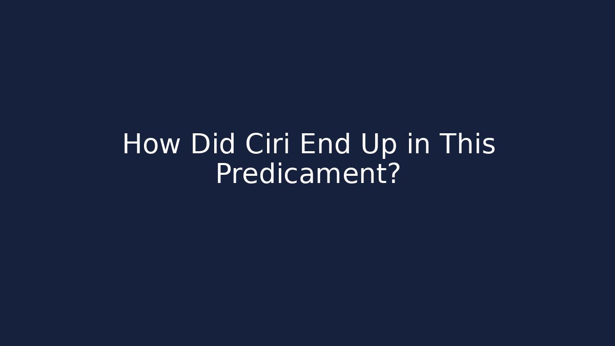 How Did Ciri End Up in This Predicament?