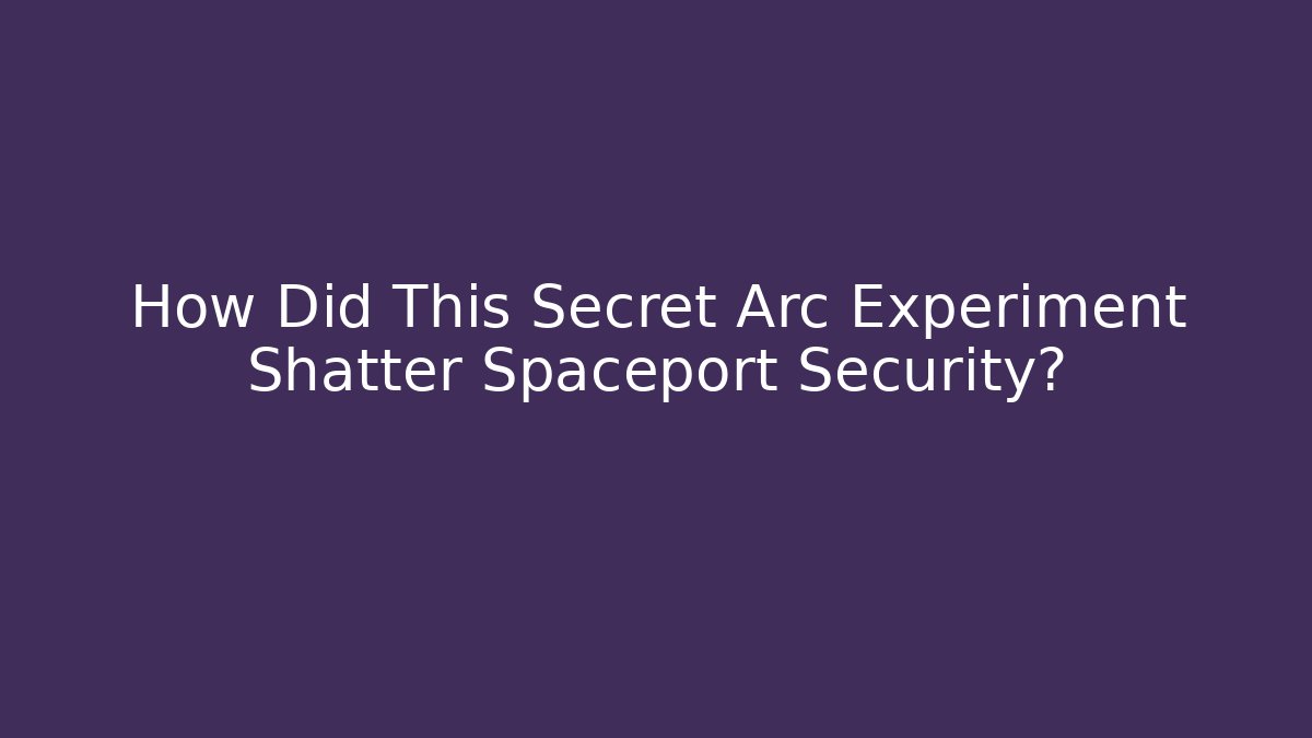 How Did This Secret Arc Experiment Shatter Spaceport Security?
