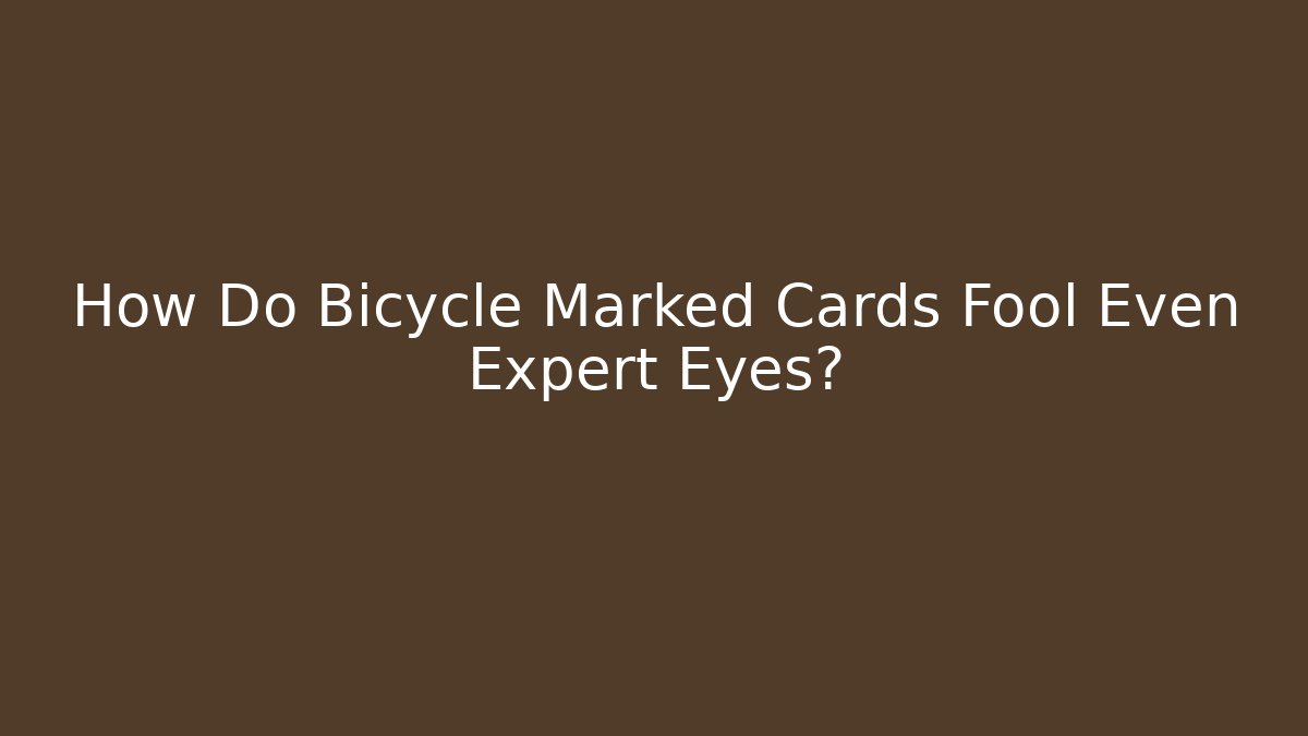 How Do Bicycle Marked Cards Fool Even Expert Eyes?