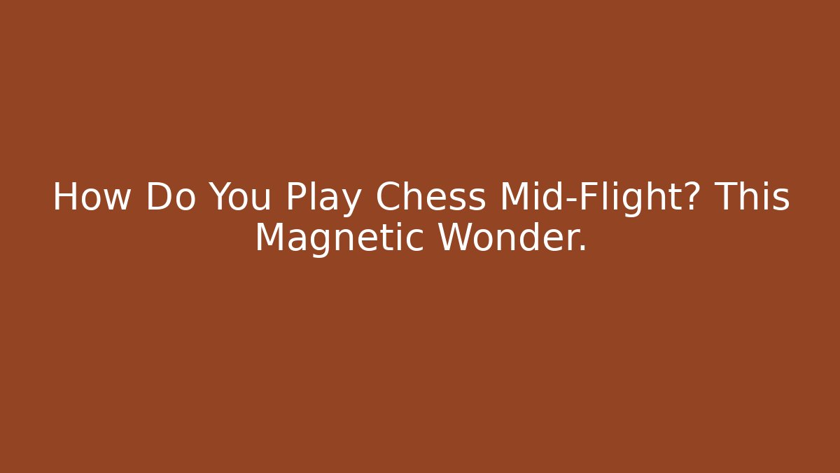 How Do You Play Chess Mid-Flight? This Magnetic Wonder.