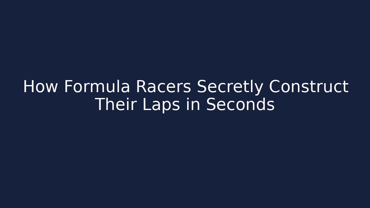 How Formula Racers Secretly Construct Their Laps in Seconds