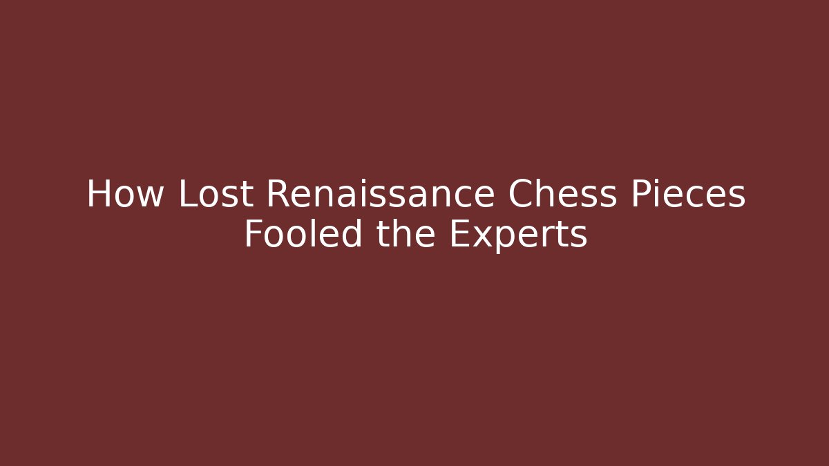 How Lost Renaissance Chess Pieces Fooled the Experts