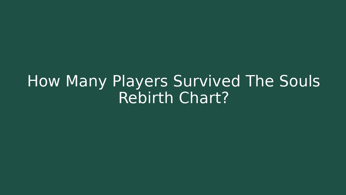 How Many Players Survived The Souls Rebirth Chart?