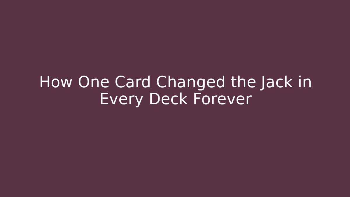 How One Card Changed the Jack in Every Deck Forever