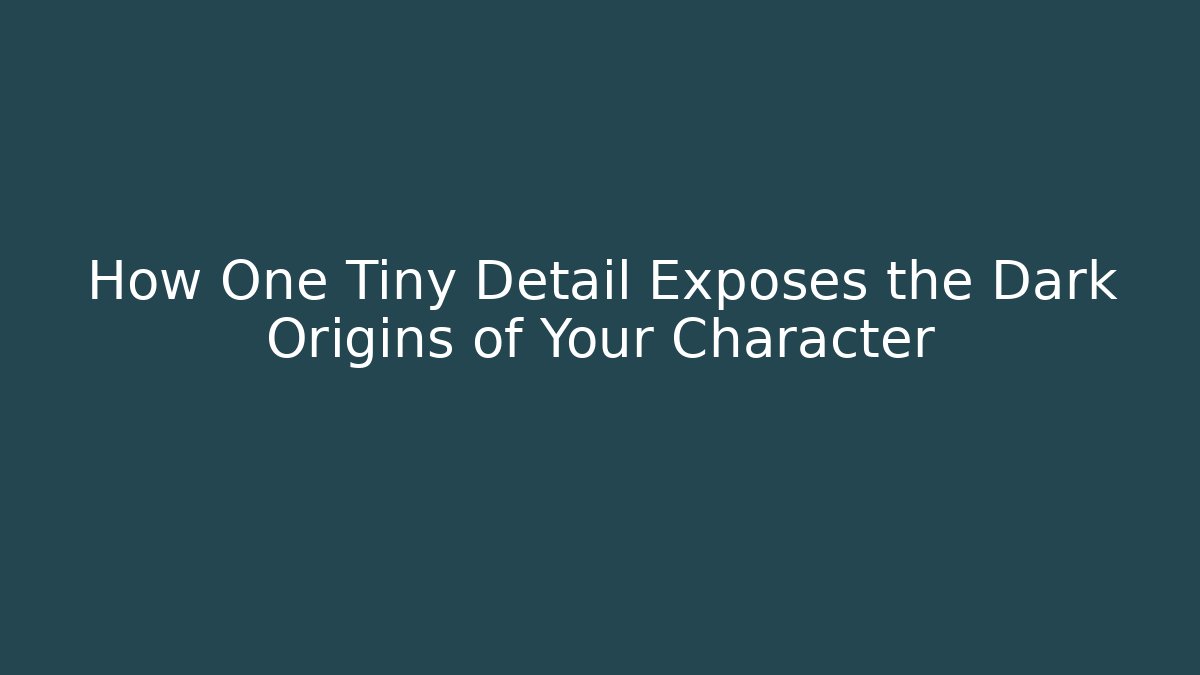 How One Tiny Detail Exposes the Dark Origins of Your Character