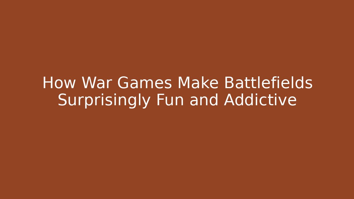 How War Games Make Battlefields Surprisingly Fun and Addictive