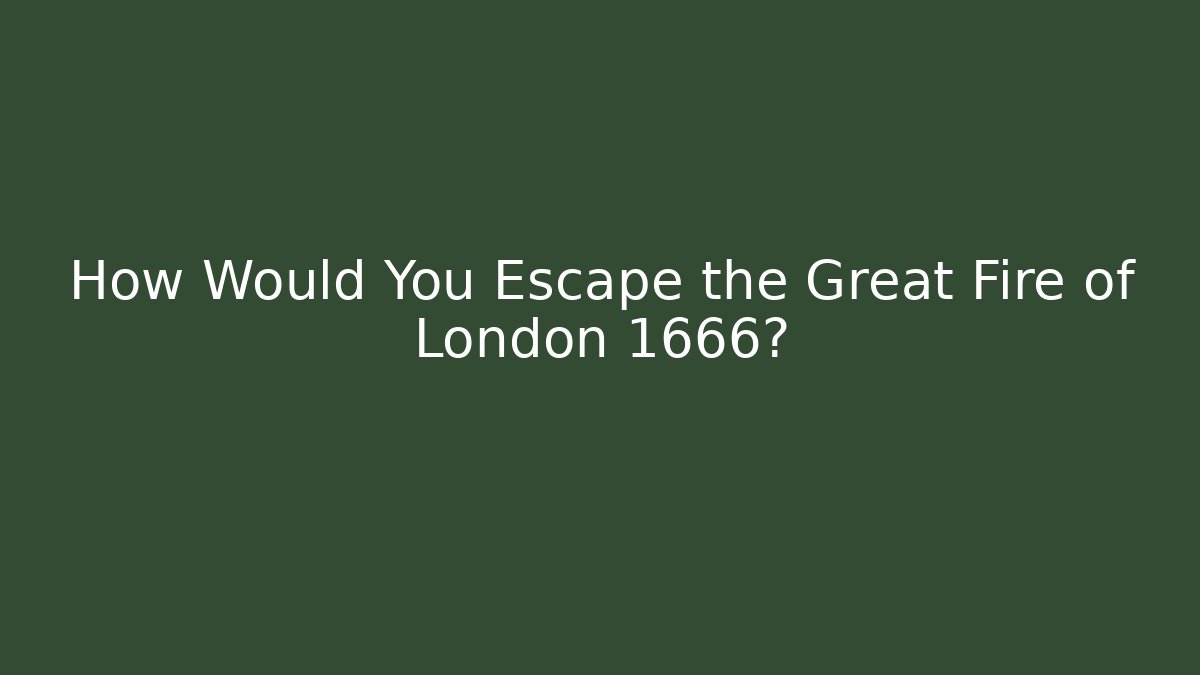 How Would You Escape the Great Fire of London 1666?