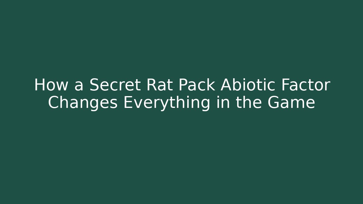 How a Secret Rat Pack Abiotic Factor Changes Everything in the Game - Método de Aprovação