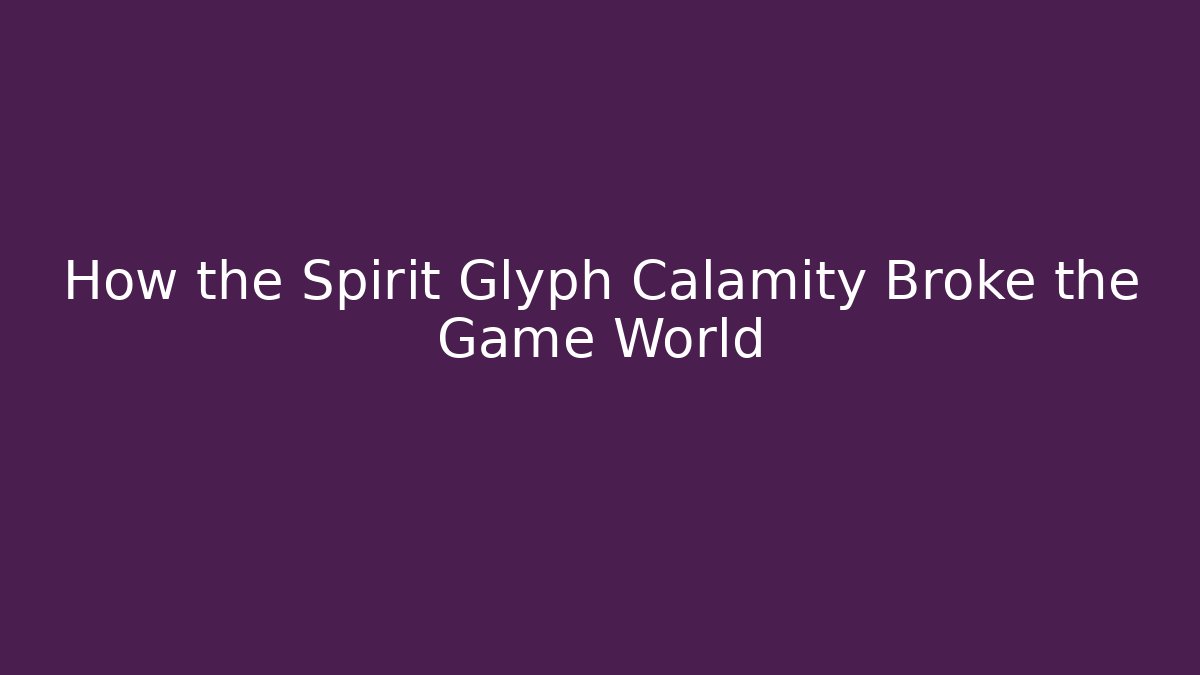 How the Spirit Glyph Calamity Broke the Game World