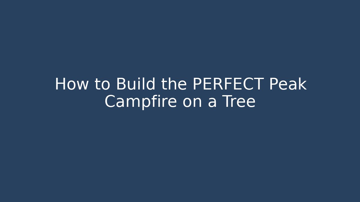 How to Build the PERFECT Peak Campfire on a Tree