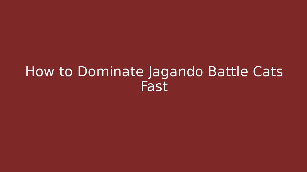 How to Dominate Jagando Battle Cats Fast - Método de Aprovação