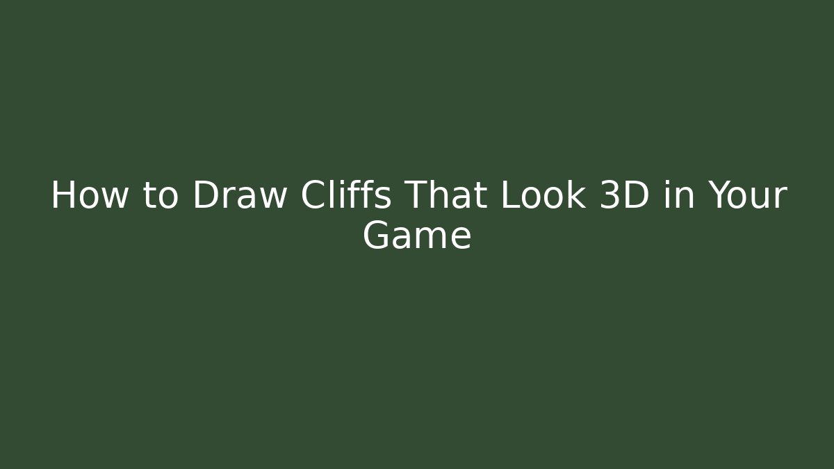 How to Draw Cliffs That Look 3D in Your Game