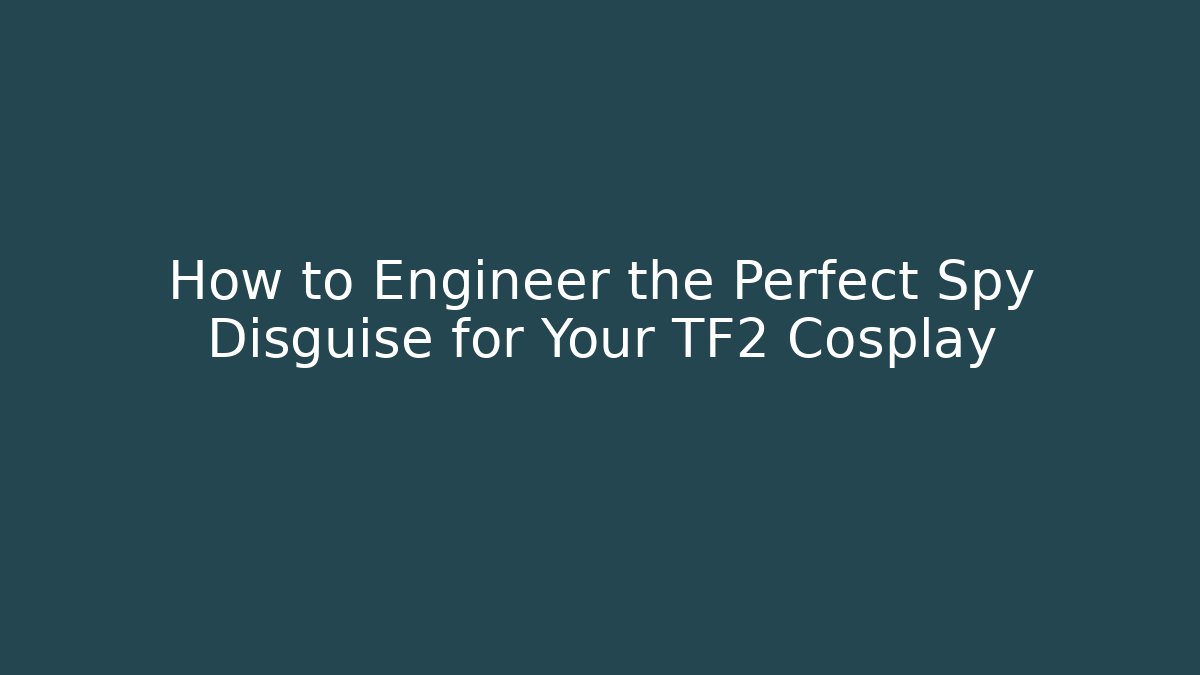 How to Engineer the Perfect Spy Disguise for Your TF2 Cosplay