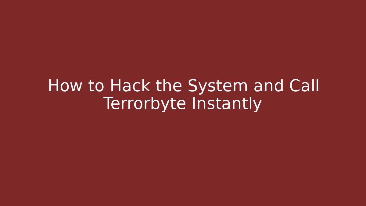 How to Hack the System and Call Terrorbyte Instantly - Método de Aprovação