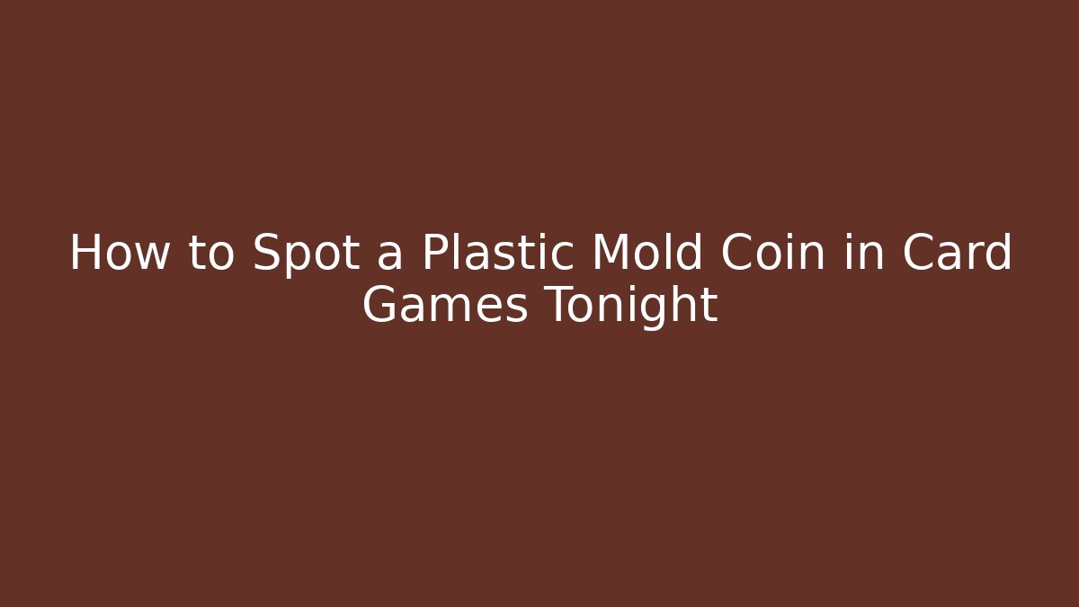How to Spot a Plastic Mold Coin in Card Games Tonight