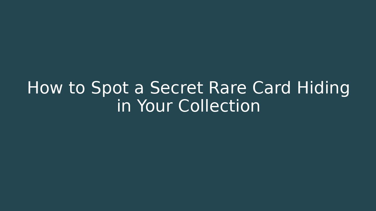 How to Spot a Secret Rare Card Hiding in Your Collection