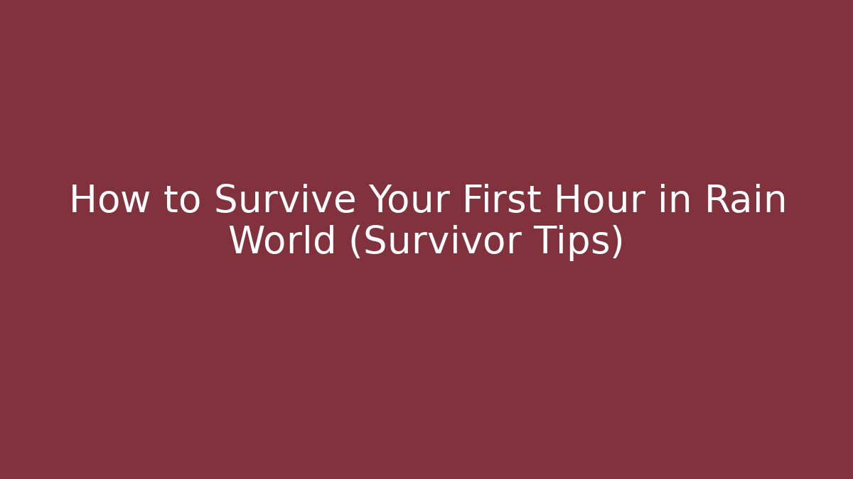 How to Survive Your First Hour in Rain World (Survivor Tips)