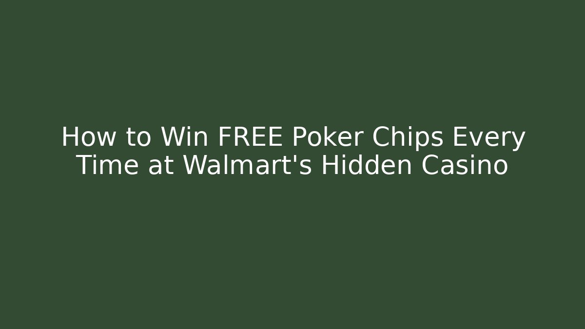 How to Win FREE Poker Chips Every Time at Walmart's Hidden Casino