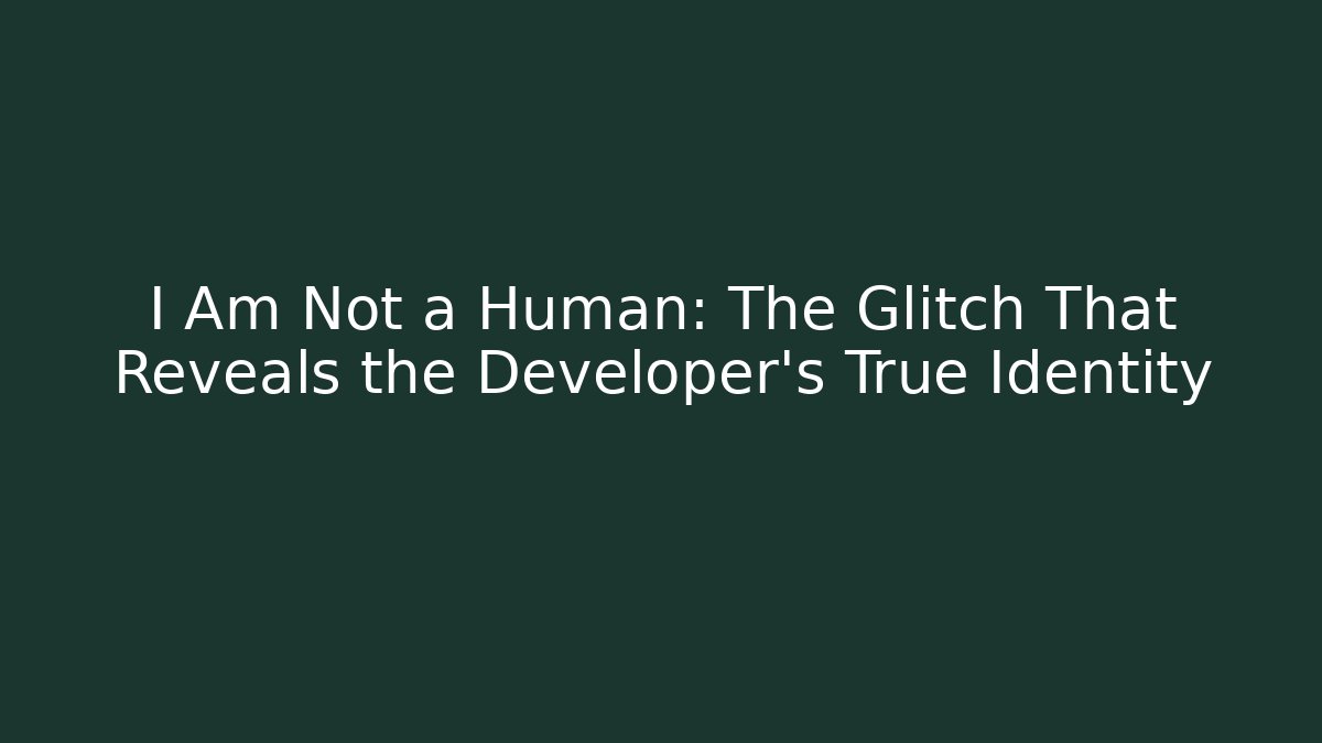I Am Not a Human: The Glitch That Reveals the Developer's True Identity