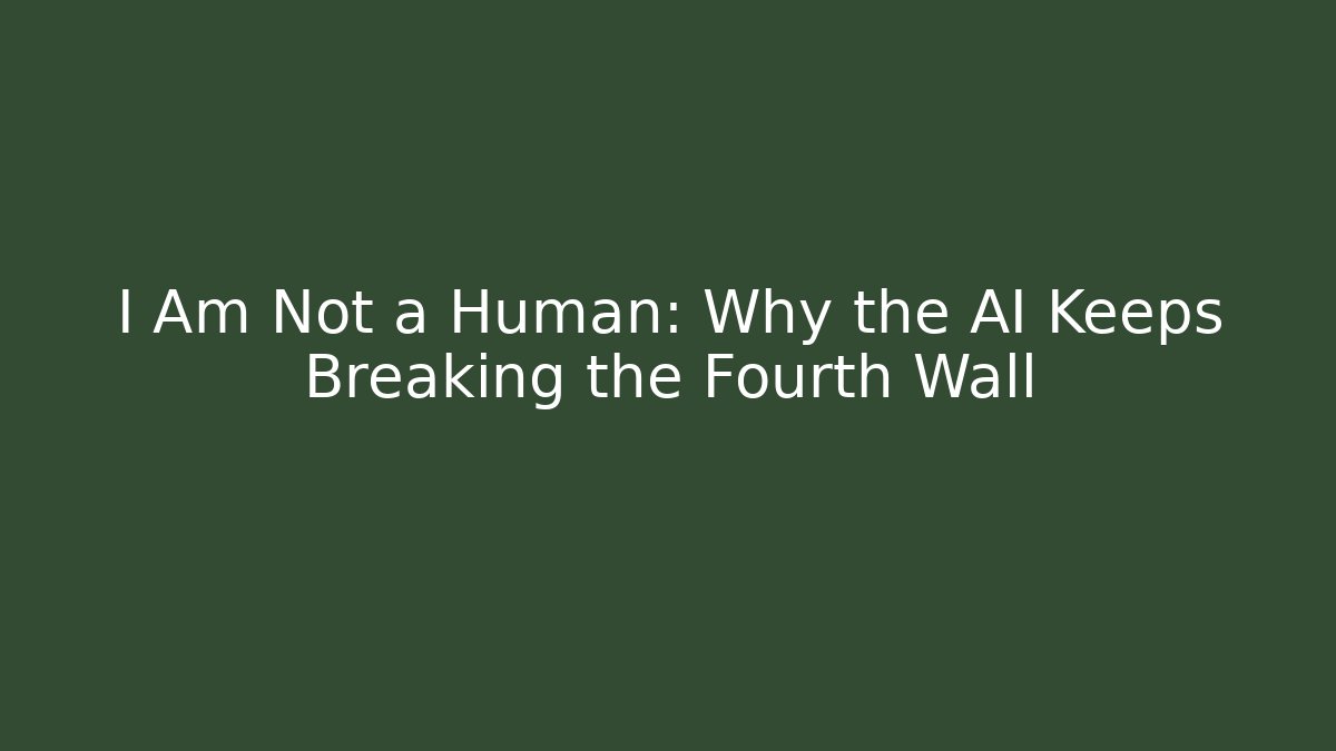 I Am Not a Human: Why the AI Keeps Breaking the Fourth Wall