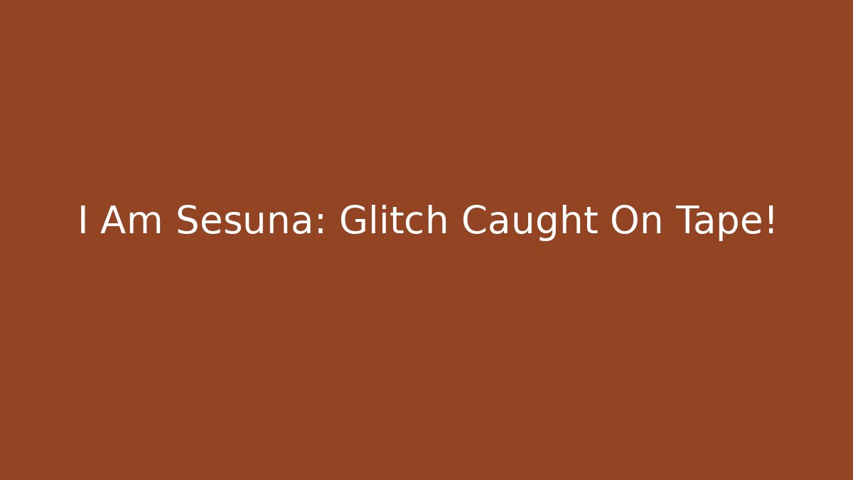 I Am Sesuna: Glitch Caught On Tape!