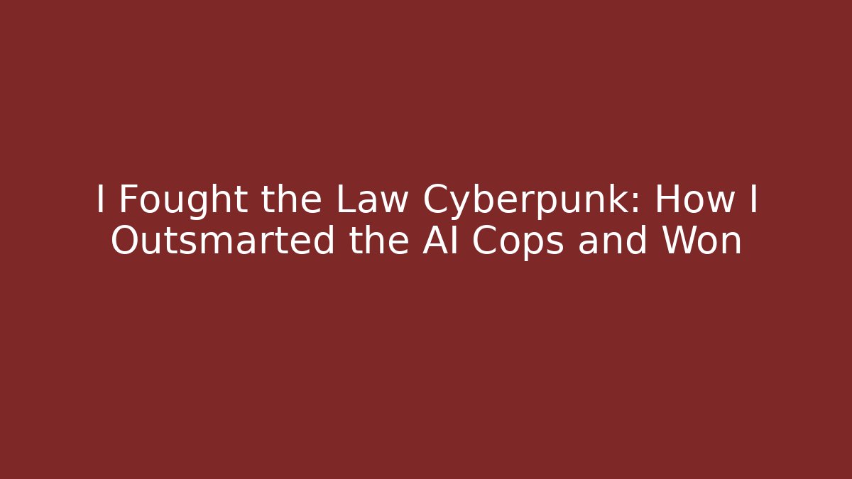 I Fought the Law Cyberpunk: How I Outsmarted the AI Cops and Won