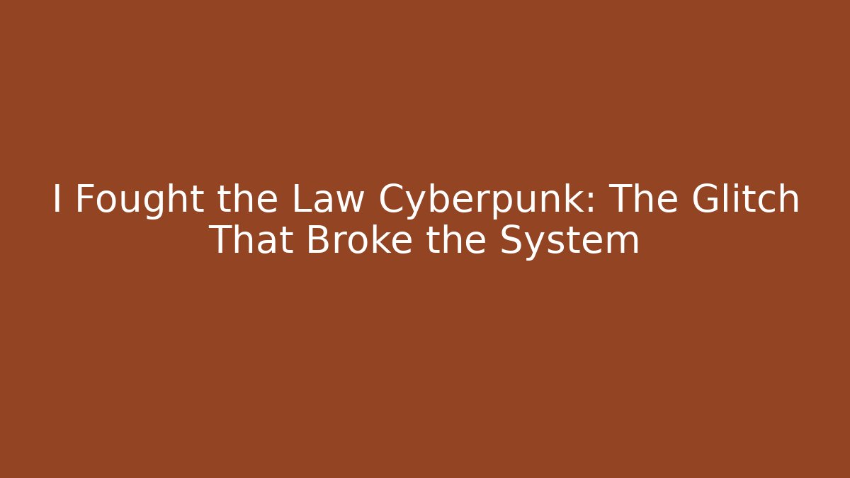 I Fought the Law Cyberpunk: The Glitch That Broke the System