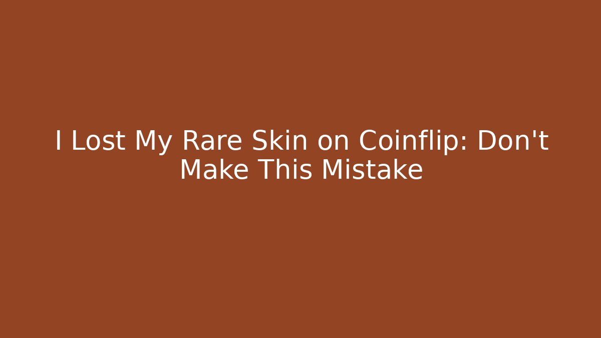 I Lost My Rare Skin on Coinflip: Don't Make This Mistake - Método de Aprovação