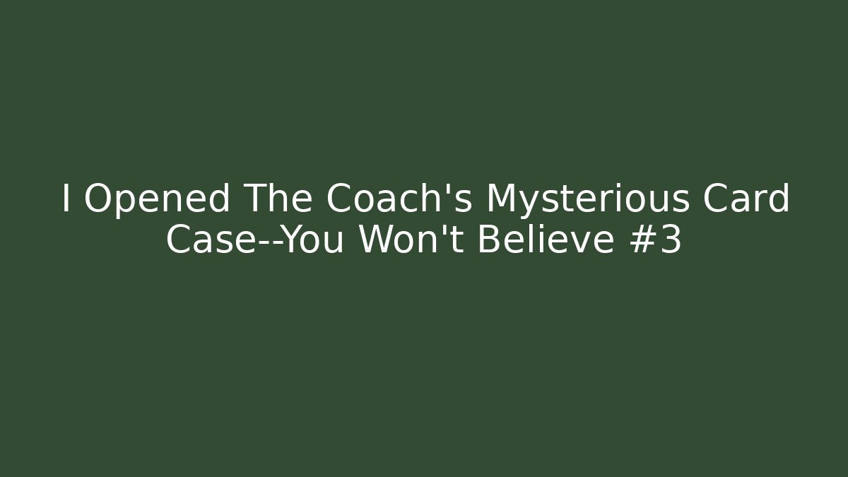 I Opened The Coach's Mysterious Card Case—You Won't Believe #3