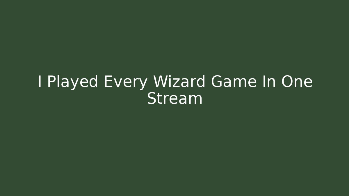 I Played Every Wizard Game In One Stream