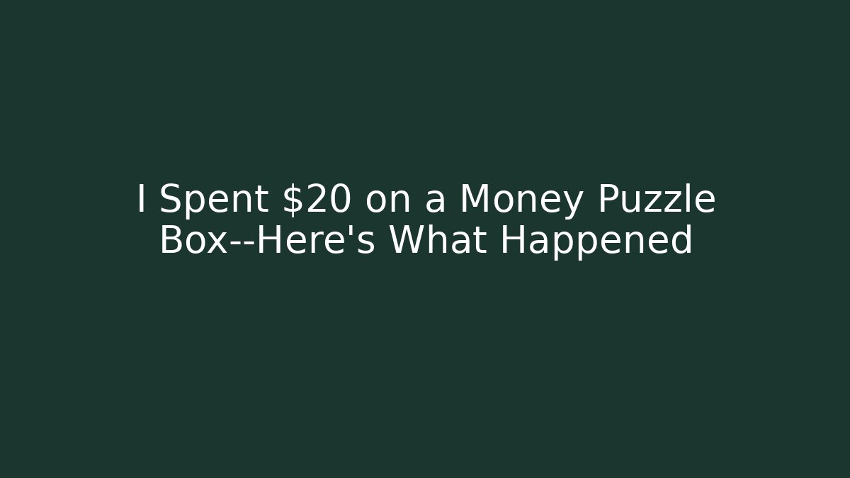 I Spent $20 on a Money Puzzle Box—Here's What Happened