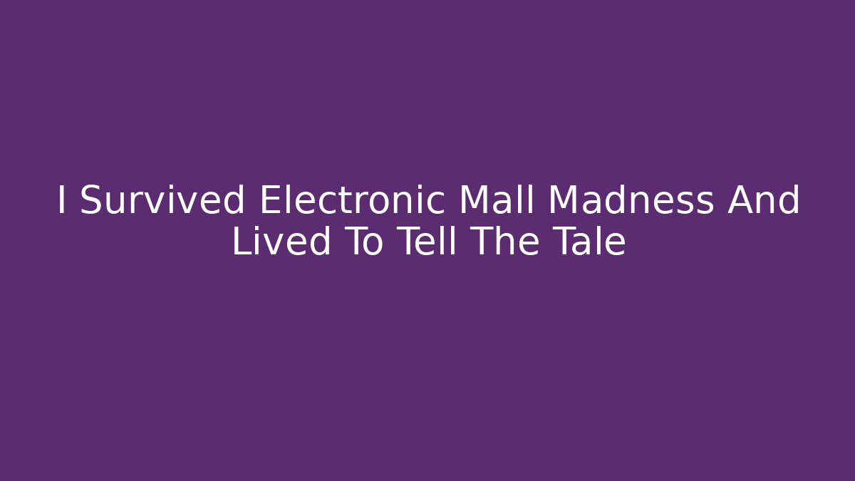 I Survived Electronic Mall Madness And Lived To Tell The Tale