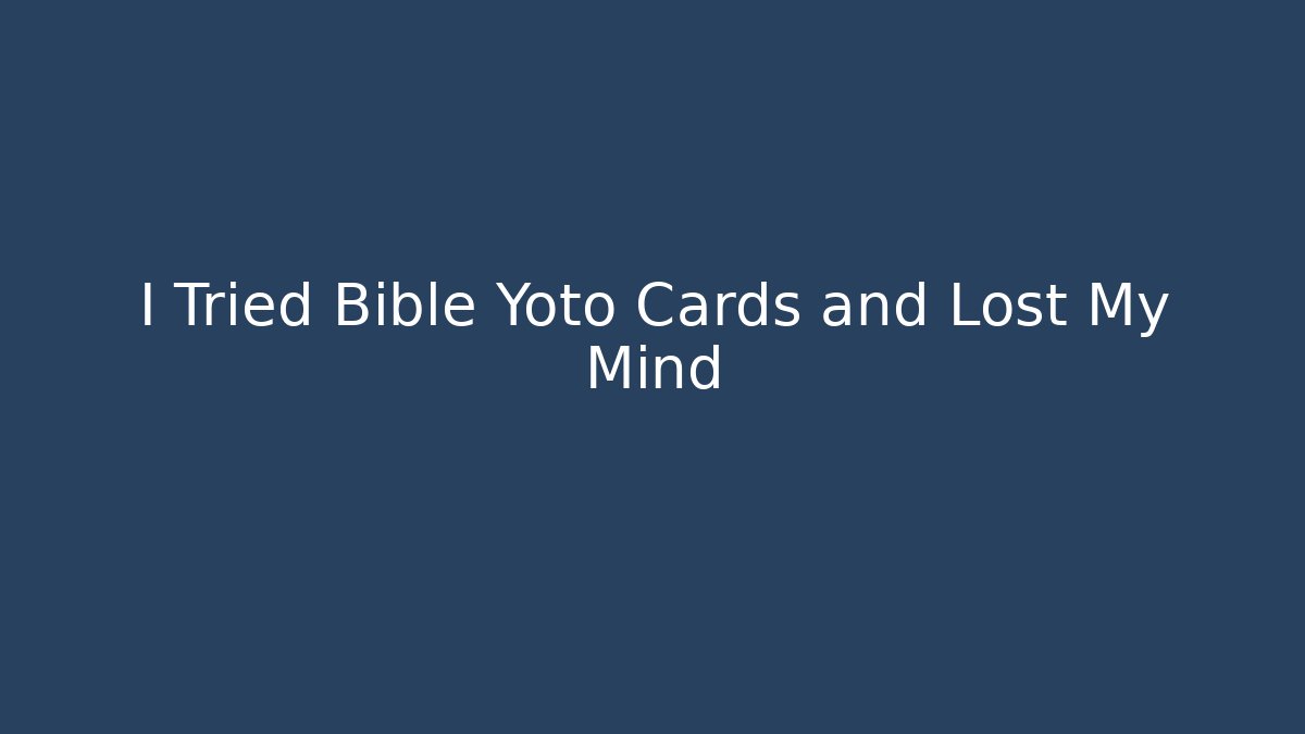 I Tried Bible Yoto Cards and Lost My Mind