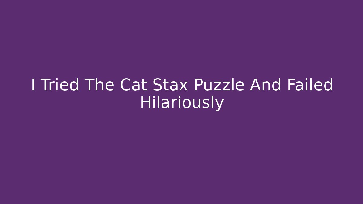 I Tried The Cat Stax Puzzle And Failed Hilariously